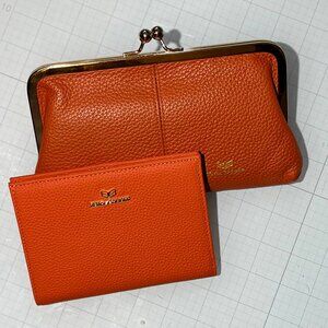 Set of Royal Bagger RFID Leather Wallets Kisslock and Slim Passport Billfold